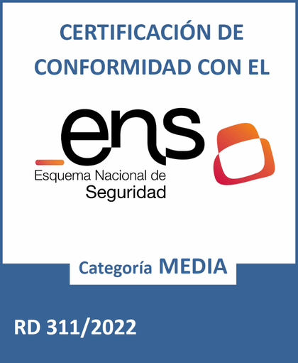 Certificación de conformidad con el Esquema Nacional de Seguridad, categoría media